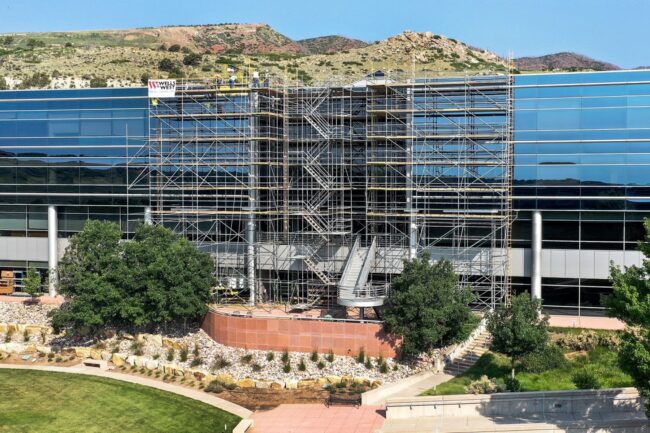 Curtain Wall Scaffold Wells & West General Contractors